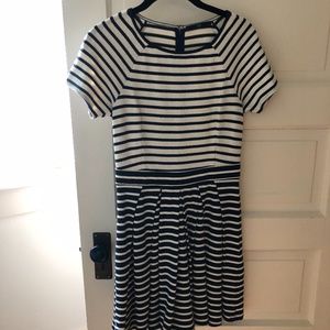 Tibi Fit and Flare Short Sleeve Dress